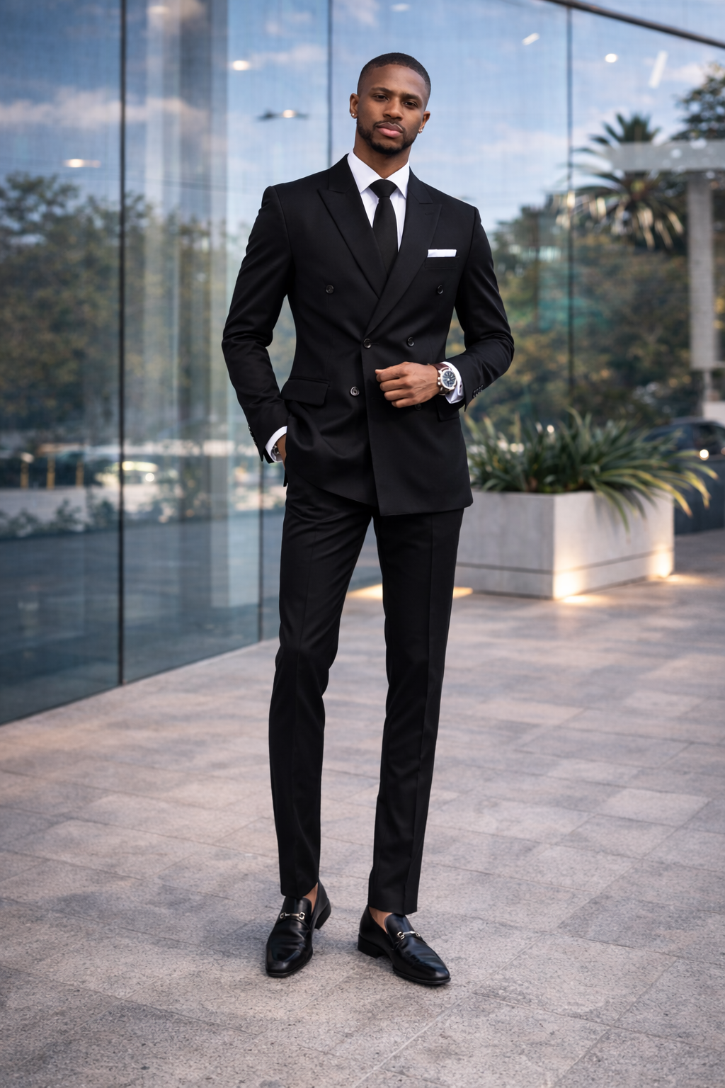 Black Double Breast Classic Suit – Busanimen.