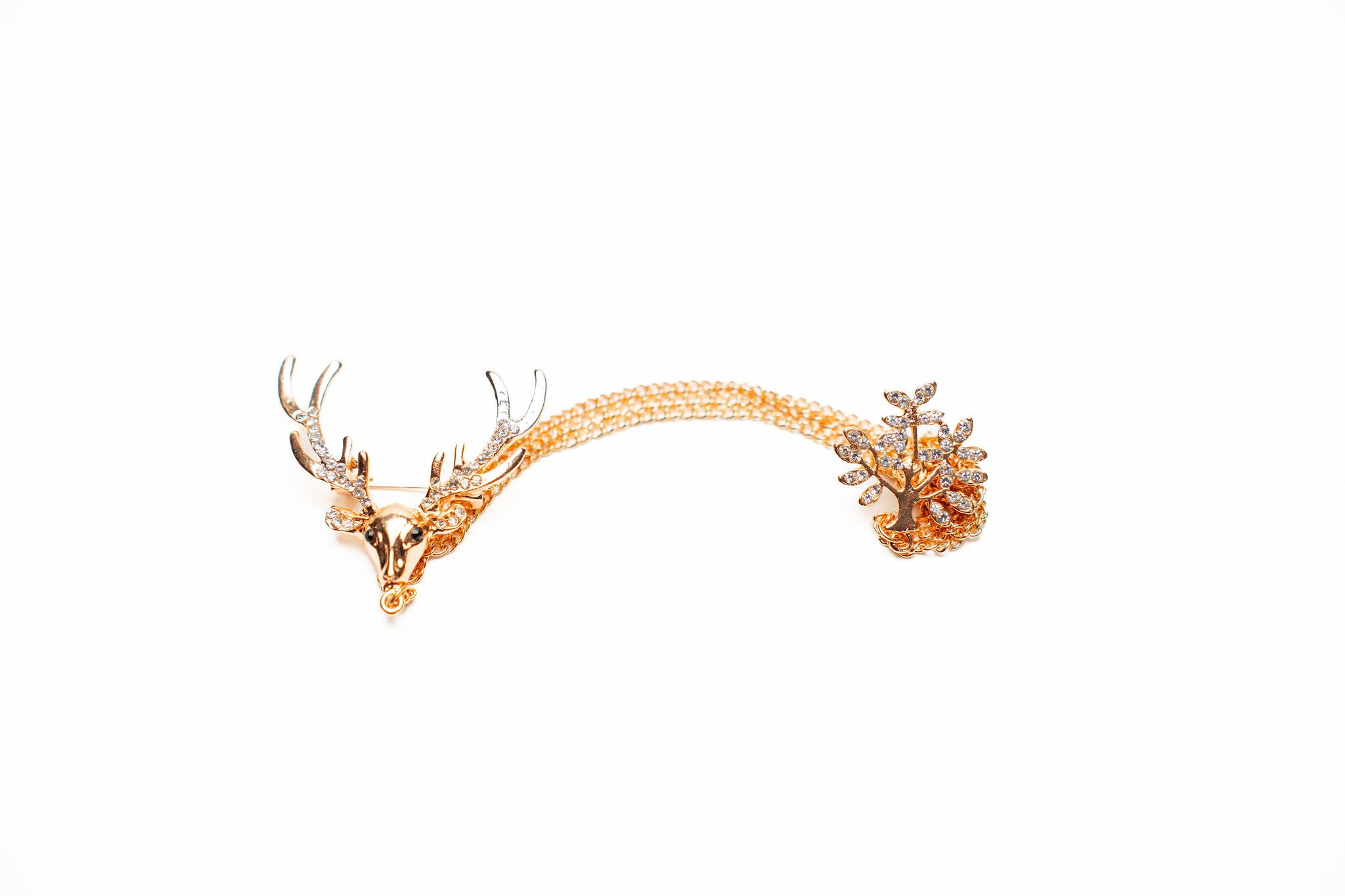 Gold Horns Brooche (Lapel Chain)