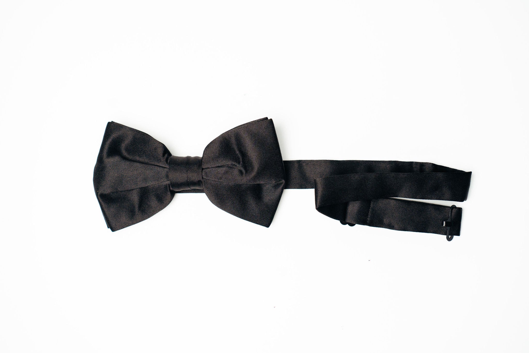 Black Satin Bow Tie Set | Medium