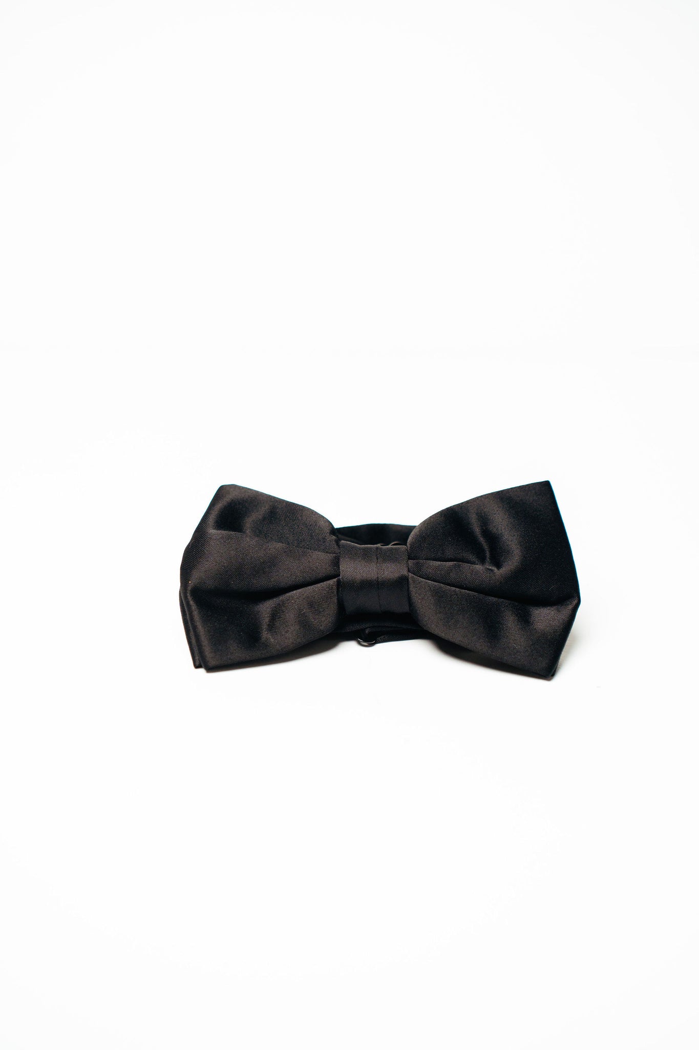 Black Satin Bow Tie Set | Medium