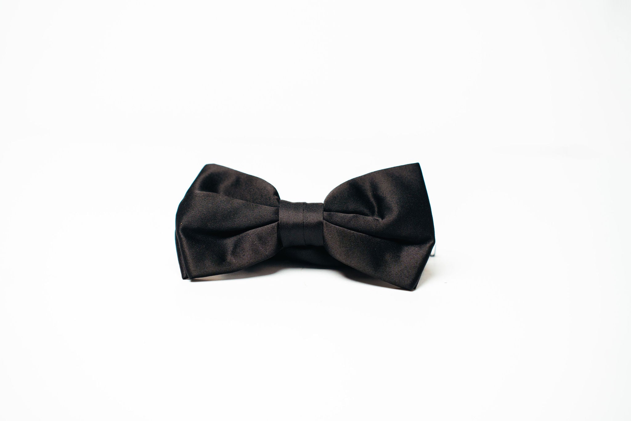 Black Satin Bow Tie Set | Medium