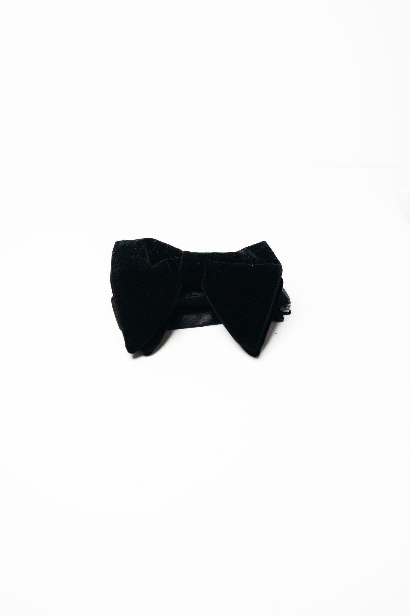 Black Velvet Bow Tie Set | Large