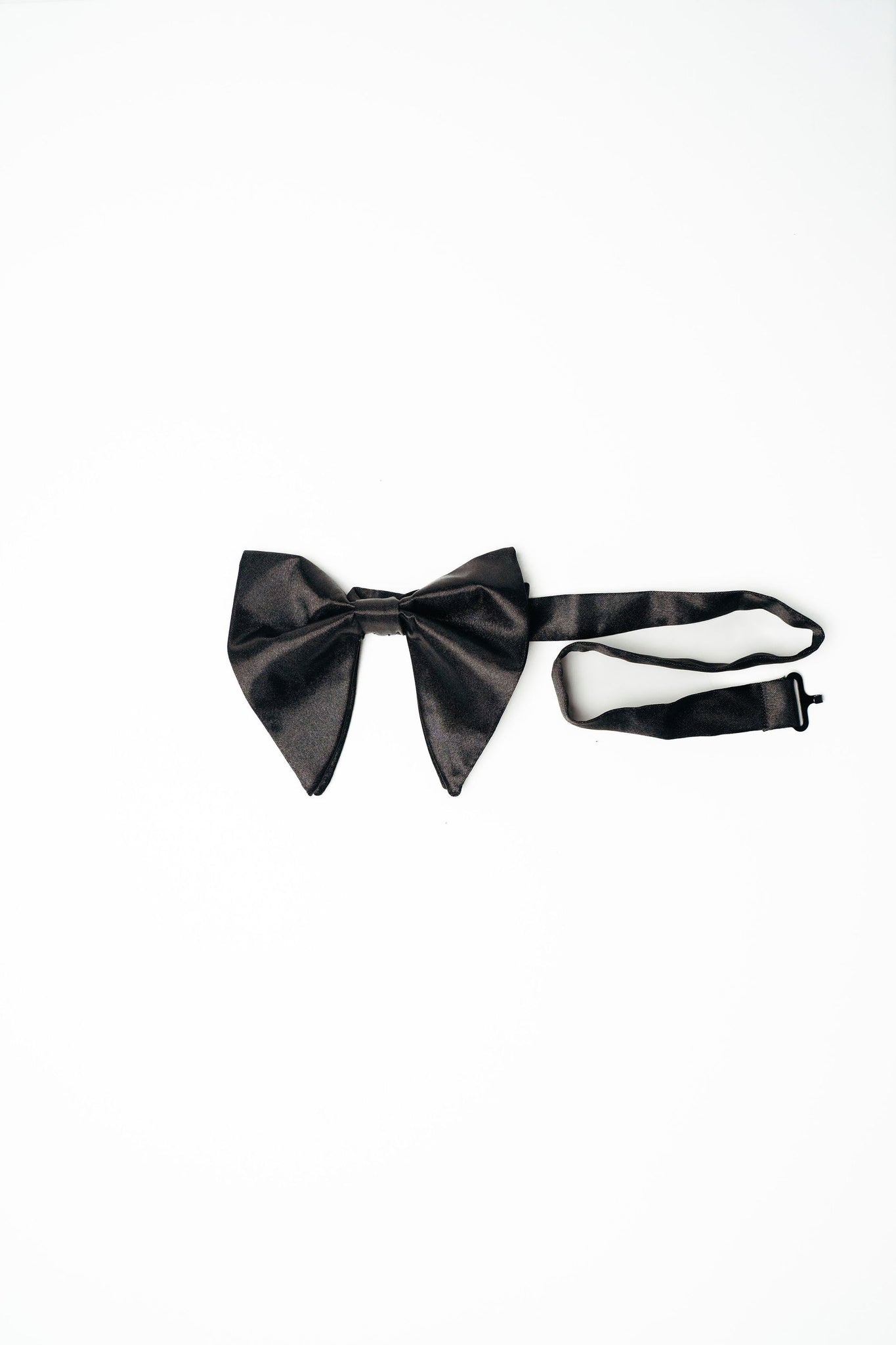 Black Satin Bow Tie Set | Large