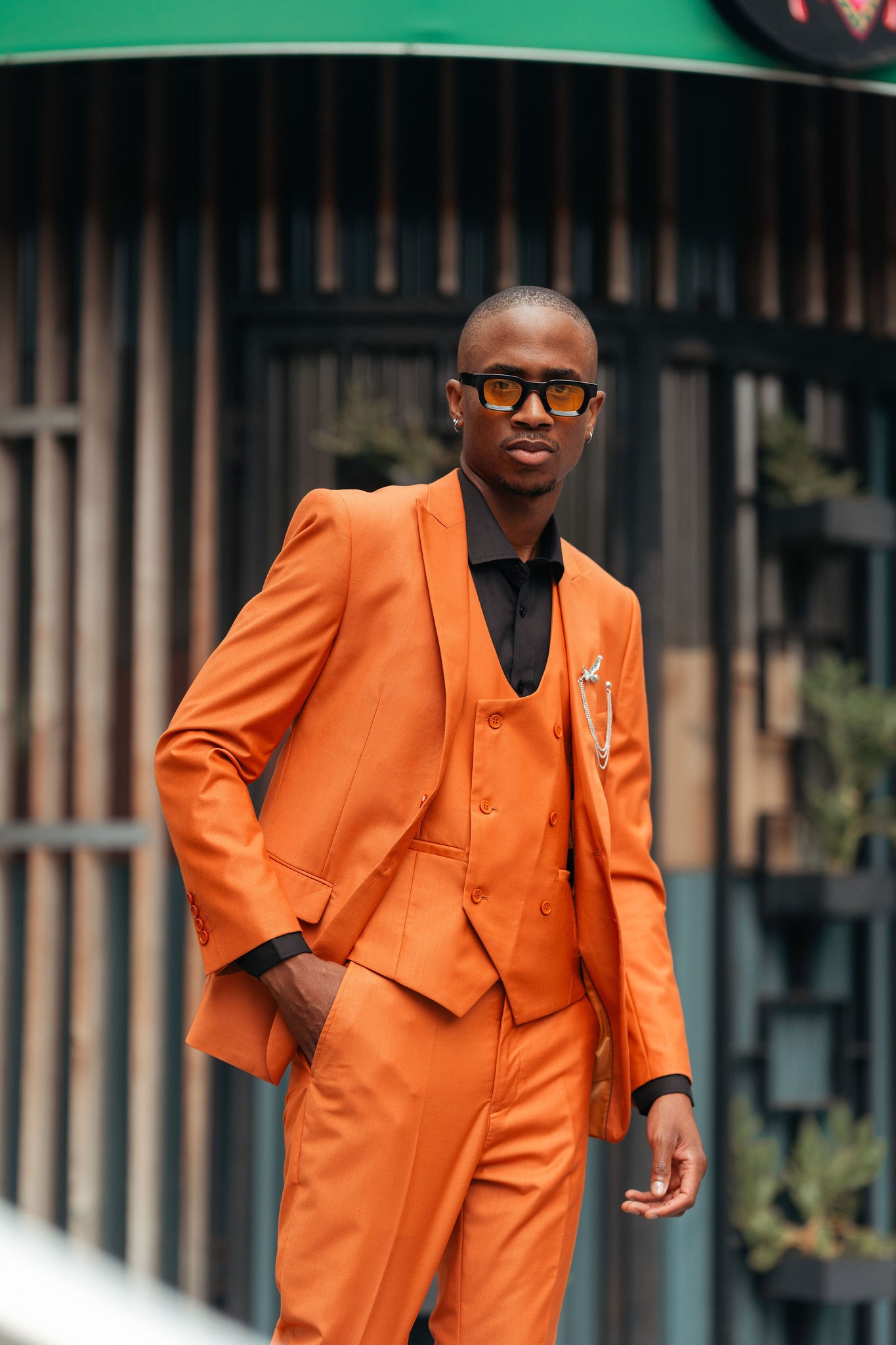 Admiral Orange Contemporary Suit