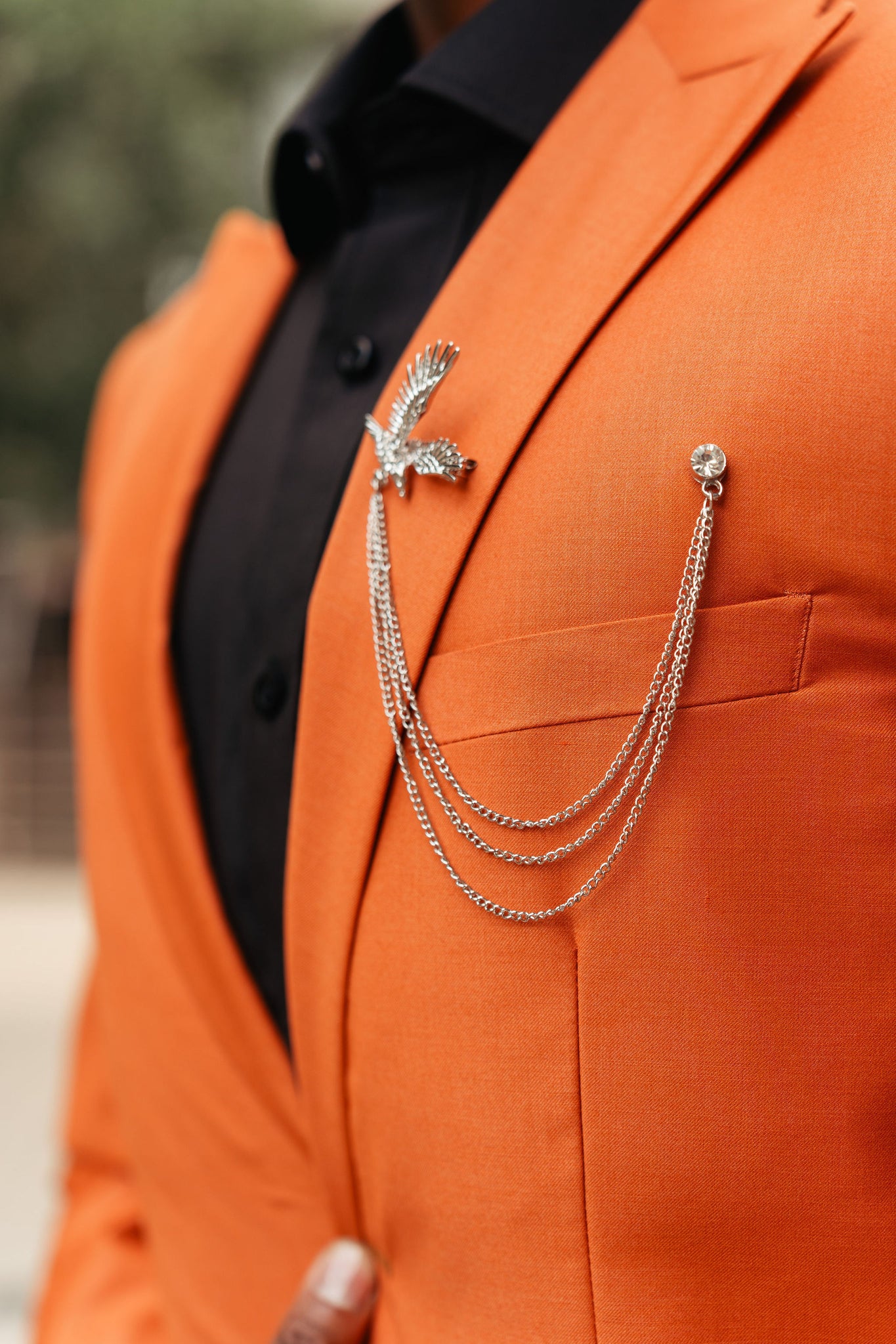 Admiral Orange Contemporary Suit