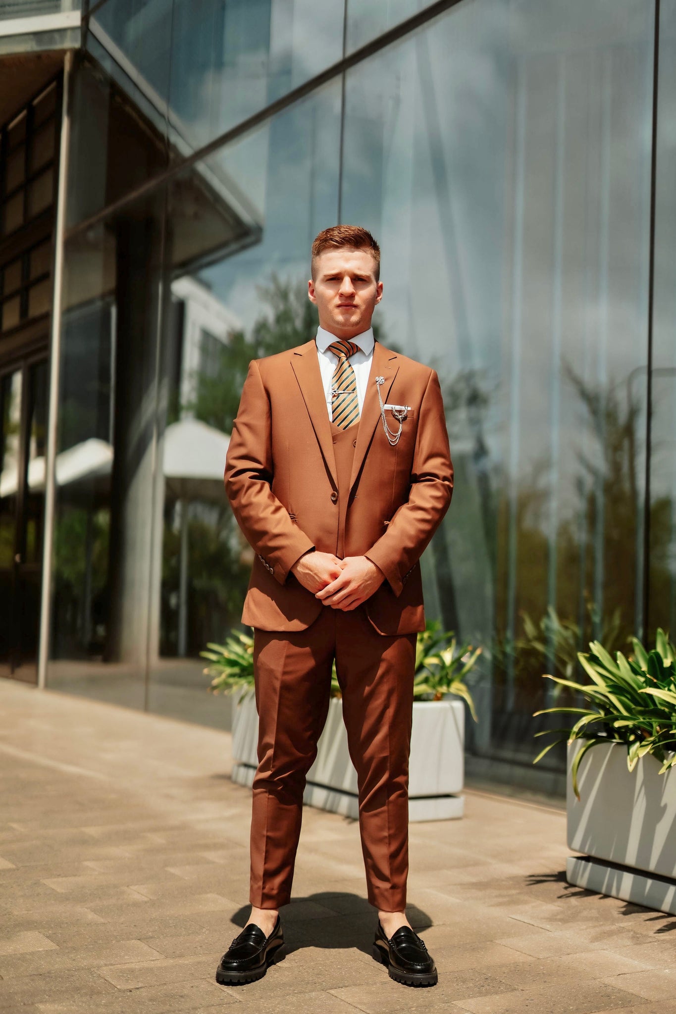 Chocolate Brown Contemporary Suit