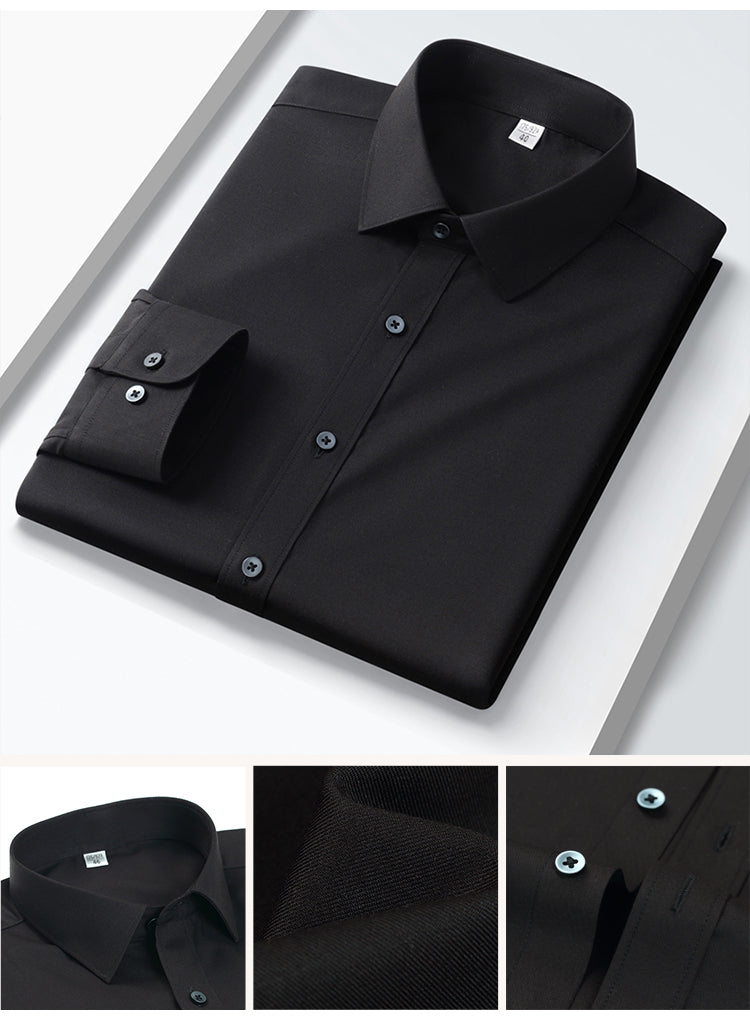Black Spread Collar Shirt